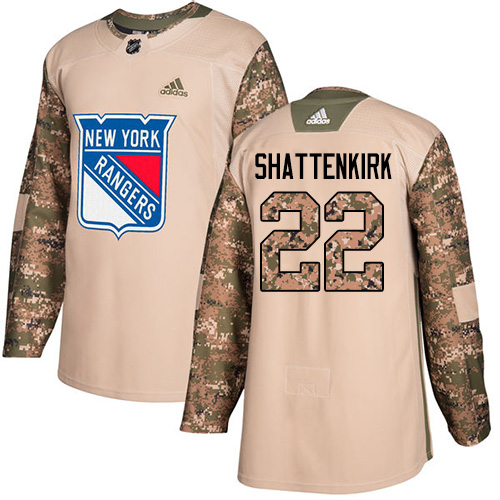 Adidas Rangers #22 Kevin Shattenkirk Camo Authentic Veterans Day Stitched Youth NHL Jersey